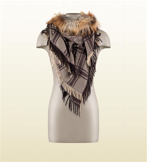 how to wear gucci scarf|gucci scarf with fur trim.